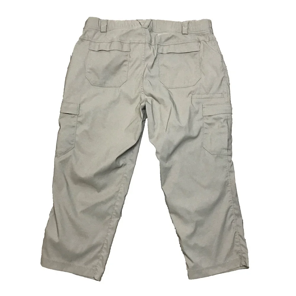 Duluth Capri Pants Womens Size 16 Tan Beige Dry on the Fly Cargo Hiking UPF 50 - Picture 2 of 12